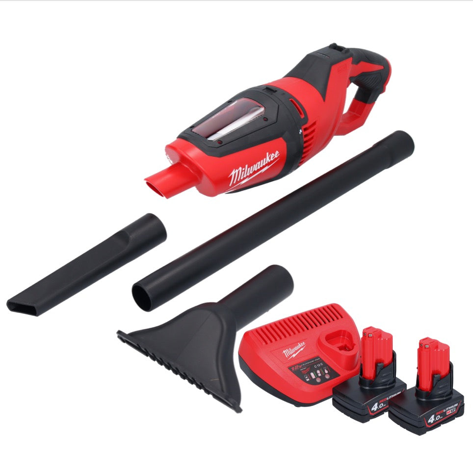 Aspirateur à batterie Milwaukee M12 HV-402 12 V + 2x batteries 4,0 Ah + chargeur