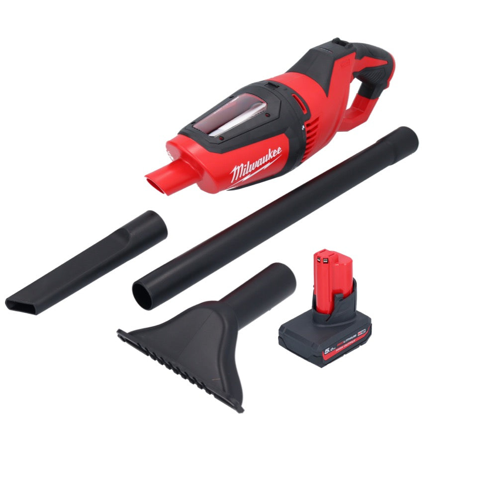 Milwaukee M12 HV-501 Akku Staubsauger 12 V + 1x Akku 5,0 Ah - ohne Ladegerät