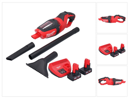 Aspirateur à batterie Milwaukee M12 HV-602 12 V + 2x batteries 6,0 Ah + chargeur