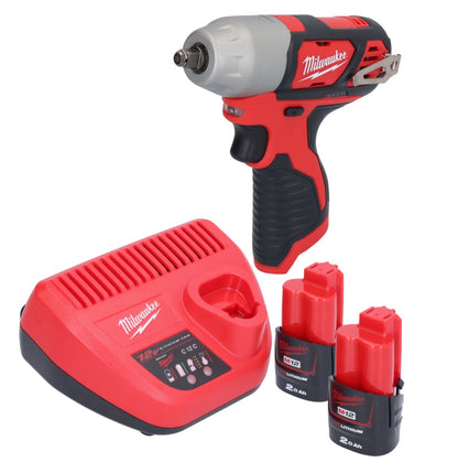 Clé à chocs sans fil Milwaukee M12 BIW38-202 12 V 135 Nm 3/8˝ + 2x batteries 2,0 Ah + chargeur