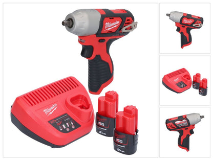 Clé à chocs sans fil Milwaukee M12 BIW38-202 12 V 135 Nm 3/8˝ + 2x batteries 2,0 Ah + chargeur