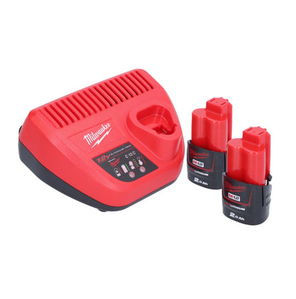 Clé à chocs sans fil Milwaukee M12 BIW38-202C 12 V 135 Nm 3/8˝ (4933443899) + 2x batteries 2,0 Ah + chargeur + mallette