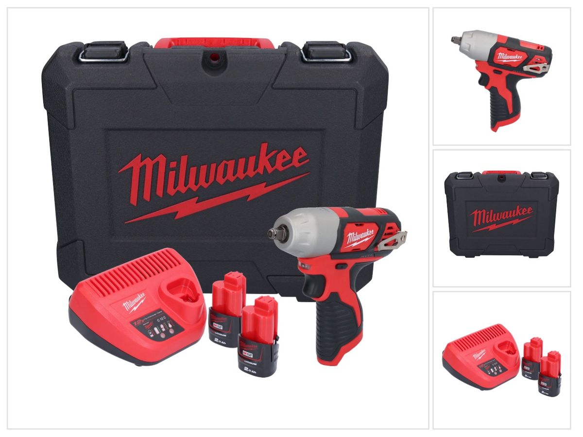 Clé à chocs sans fil Milwaukee M12 BIW38-202C 12 V 135 Nm 3/8˝ (4933443899) + 2x batteries 2,0 Ah + chargeur + mallette