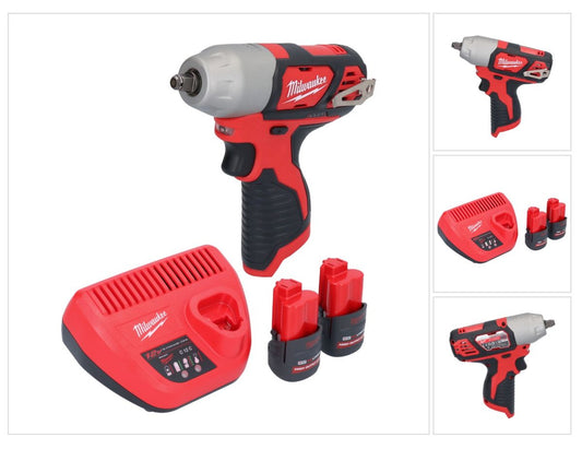 Milwaukee M12 BIW38-252 Akku Schlagschrauber 12 V 135 Nm 3/8˝ + 2x Akku 2,5 Ah + Ladegerät