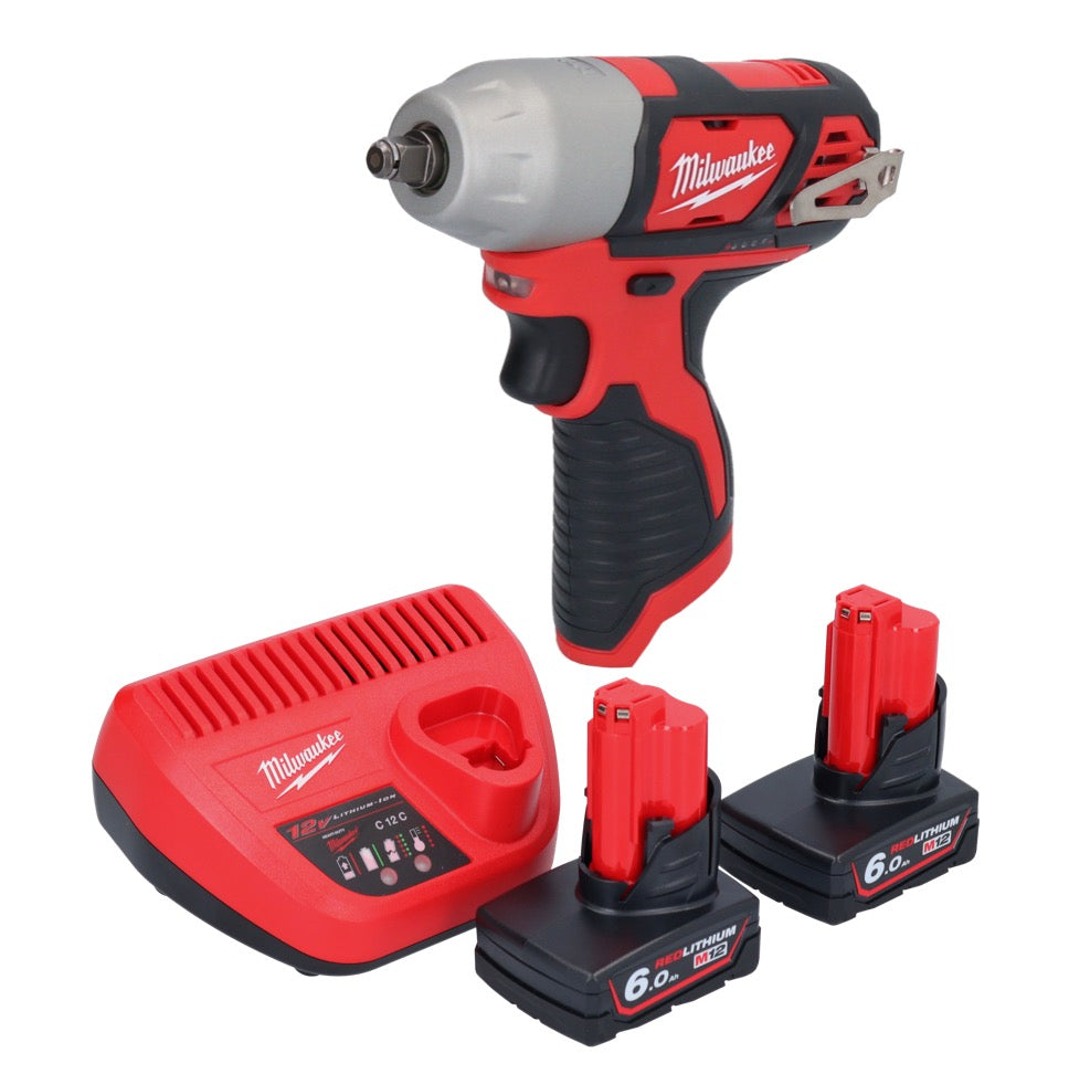 Clé à chocs sans fil Milwaukee M12 BIW38-602 12 V 135 Nm 3/8˝ + 2x batteries 6,0 Ah + chargeur