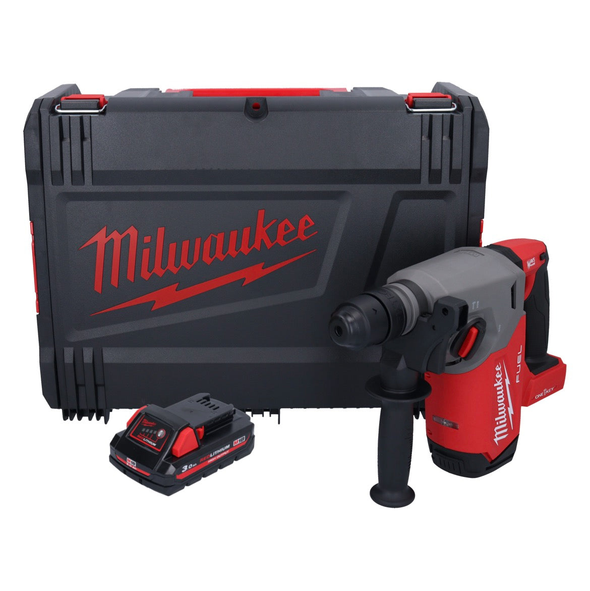 Marteau combiné à batterie Milwaukee M18 ONEFHX-301X 18 V 2,5 J SDS-Plus brushless + 1x batterie 3,0 Ah + boîtier HD - sans chargeur