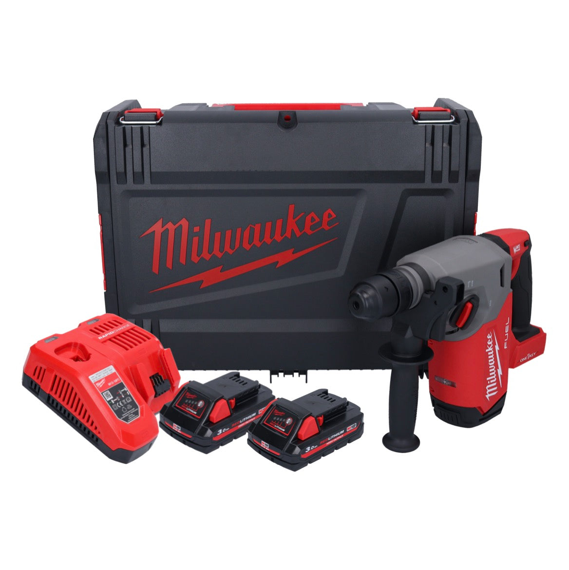 Milwaukee M18 ONEFHX-302X Akku Kombihammer 18 V 2,5 J SDS-Plus Brushless + 2x Akku 3,0 Ah + Ladegerät + HD-Box