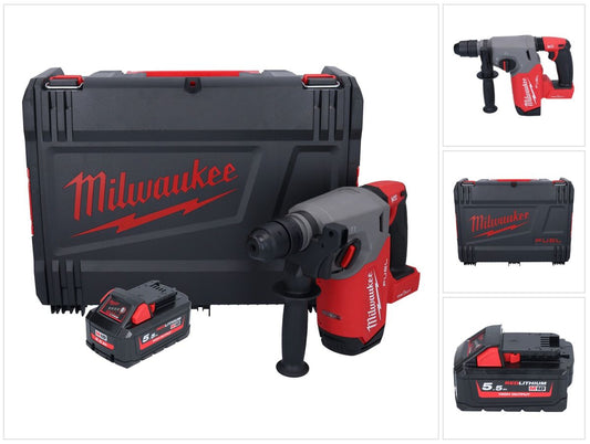 Marteau combiné à batterie Milwaukee M18 ONEFHX-551X 18 V 2,5 J SDS-Plus brushless + 1x batterie 5,5 Ah + boîtier HD - sans chargeur