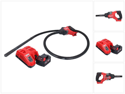 Milwaukee M18 FCVN24-501 Akku Betonrüttler 18 V 2,4 m Brushless + 1x Akku 5,0 Ah + Ladegerät