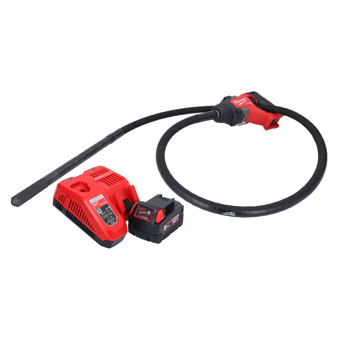 Vibrateur à béton sur batterie Milwaukee M18 FCVN24-501 18 V 2,4 m sans balais + 1x batterie 5,0 Ah + chargeur