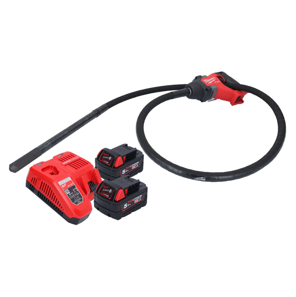 Milwaukee M18 FCVN24-502 Akku Betonrüttler 18 V 2,4 m Brushless + 2x Akku 5,0 Ah + Ladegerät