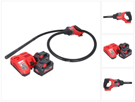 Vibrateur à béton sur batterie Milwaukee M18 FCVN24-552 18 V 2,4 m sans balais + 2x batterie 5,5 Ah + chargeur