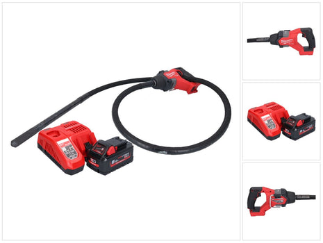 Vibrateur à béton sur batterie Milwaukee M18 FCVN24-801 18 V 2,4 m sans balais + 1x batterie 8,0 Ah + chargeur