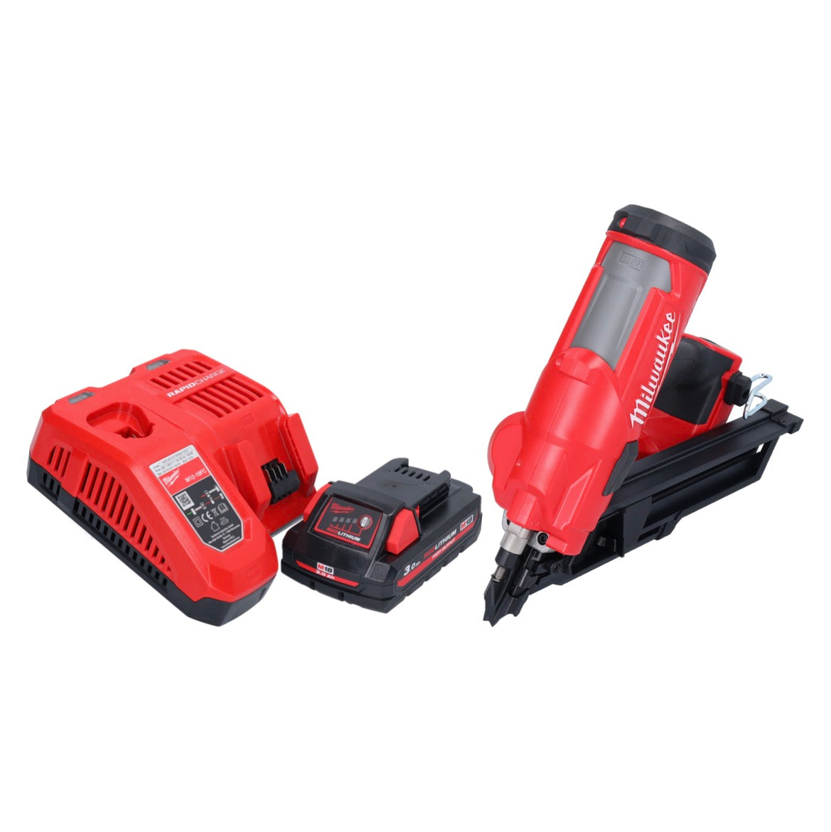 Cloueur à batterie Milwaukee M18 FFN-301 18 V 50 - 90 mm sans balais + 1x batterie 3,0 Ah + chargeur