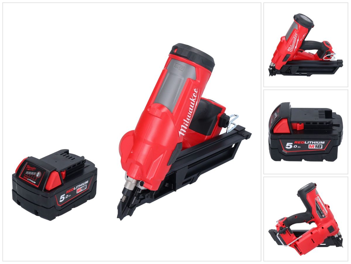 Cloueur à batterie Milwaukee M18 FFN-501 18 V 50 - 90 mm sans balais + 1x batterie 5,0 Ah - sans chargeur