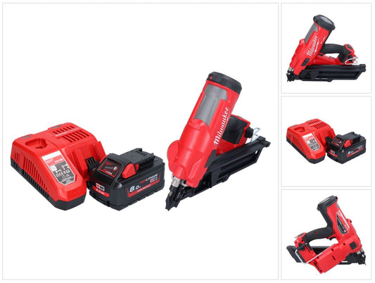 Cloueur à batterie Milwaukee M18 FFN-801 18 V 50 - 90 mm sans balai + 1x batterie 8,0 Ah + chargeur