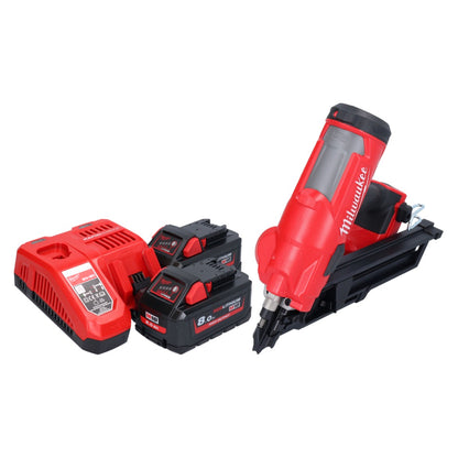 Cloueur à batterie Milwaukee M18 FFN-802 18 V 50 - 90 mm sans balais + 2x batteries 8,0 Ah + chargeur