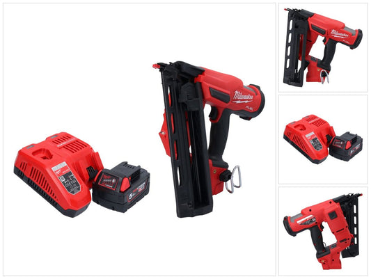 Cloueur à batterie Milwaukee M18 FN16GA-501 18 V 32 - 64 mm sans balais + 1x batterie 5,0 Ah + chargeur