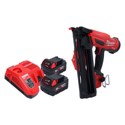 Cloueur à batterie Milwaukee M18 FN16GA-502 18 V 32 - 64 mm sans balais + 2x batteries 5,0 Ah + chargeur