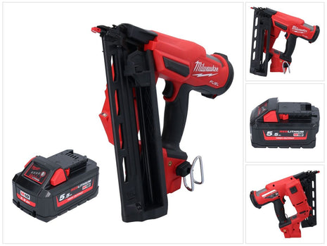 Cloueur à batterie Milwaukee M18 FN16GA-551 18 V 32 - 64 mm sans balais + 1x batterie 5,5 Ah - sans chargeur