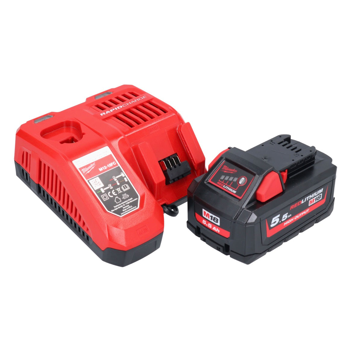 Cloueur à batterie Milwaukee M18 FN16GA-551 18 V 32 - 64 mm sans balais + 1x batterie 5,5 Ah + chargeur