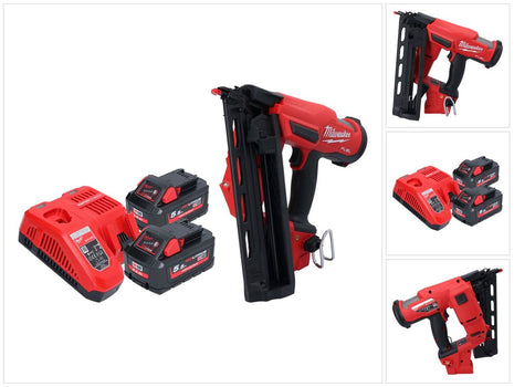 Cloueur à batterie Milwaukee M18 FN16GA-552 18 V 32 - 64 mm sans balais + 2x batteries 5,5 Ah + chargeur