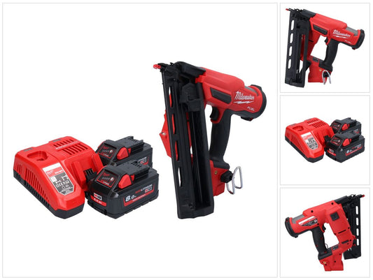 Cloueur à batterie Milwaukee M18 FN16GA-802 18 V 32 - 64 mm sans balais + 2x batterie 8,0 Ah + chargeur