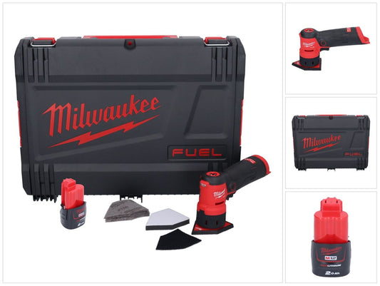 Meuleuse à pointes sur batterie Milwaukee M12 FDSS-201X 12 V 88,8 x 63,5 mm sans balais + 1x batterie 2,0 Ah + boîtier HD - sans chargeur