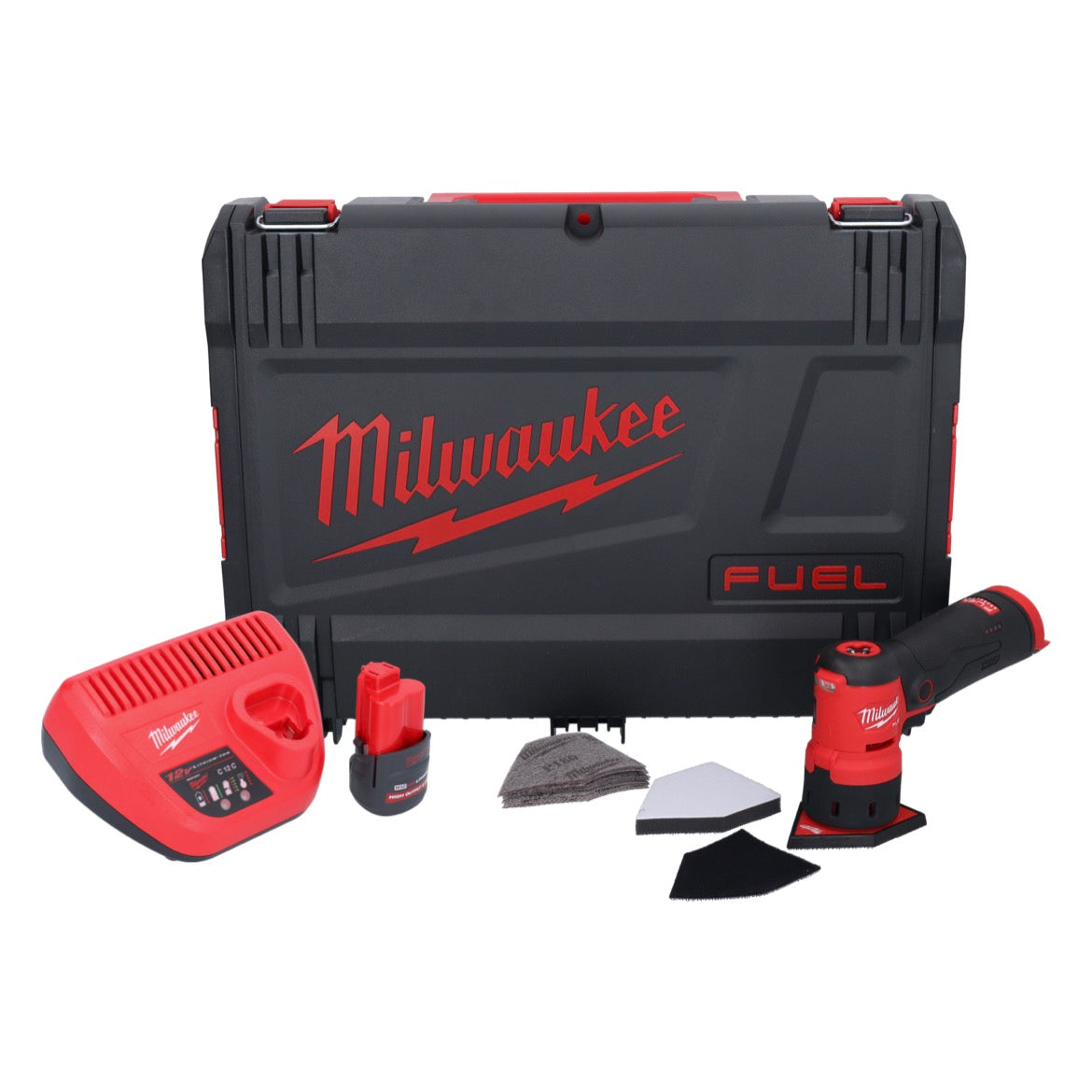 Milwaukee M12 FDSS-251X Akku Punktschleifer 12 V 88,8 x 63,5 mm Brushless + 1x Akku 2,5 Ah + Ladegerät + HD-Box