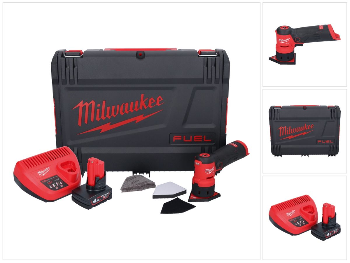 Meuleuse à pointes sur batterie Milwaukee M12 FDSS-401X 12 V 88,8 x 63,5 mm sans balais + 1x batterie 4,0 Ah + chargeur + boîtier HD