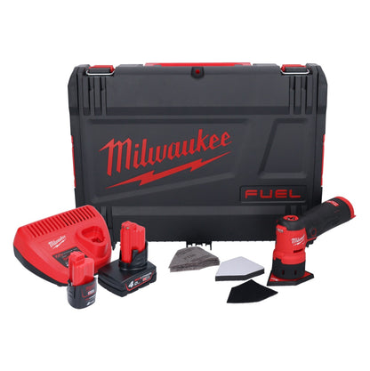 Milwaukee M12 FDSS-422X Akku Punktschleifer 12 V 88,8 x 63,5 mm ( 4933479681 ) Brushless + 1x Akku 2,0 Ah + 1x Akku 4,0 Ah + Ladegerät + HD-Box