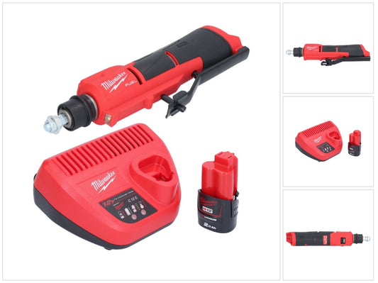 Dégrossisseur de pneu à batterie Milwaukee M12 FTB-201 12 V 7/16" Hex Brushless + 1x batterie 2,0 Ah + chargeur