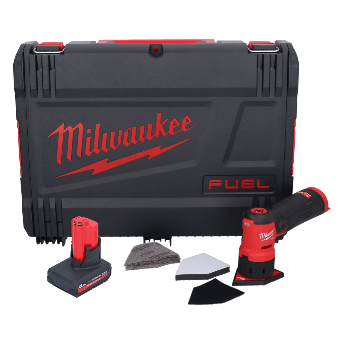 Meuleuse à pointes sur batterie Milwaukee M12 FDSS-501X 12 V 88,8 x 63,5 mm sans balais + 1x batterie 5,0 Ah + boîtier HD - sans chargeur