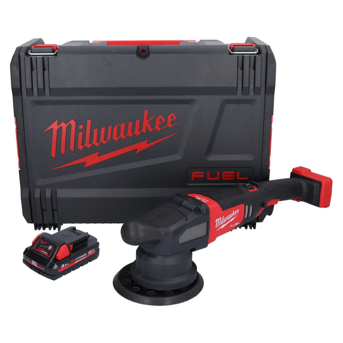 Polisseuse excentrique sur batterie Milwaukee M18 FROP21-301X 18 V 150 mm brushless + 1x batterie 3,0 Ah + boîtier HD - sans chargeur