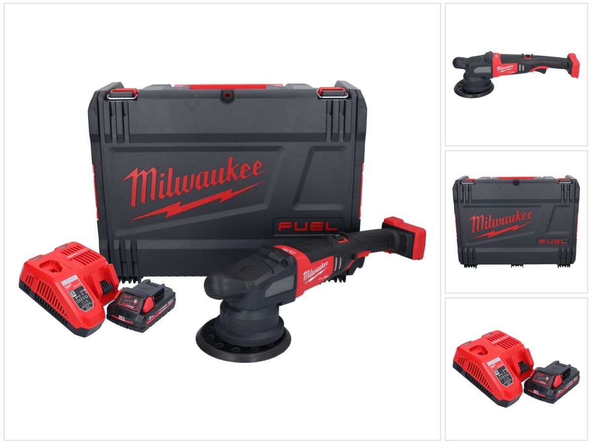 Polisseuse excentrique sur batterie Milwaukee M18 FROP21-301X 18 V 150 mm brushless + 1x batterie 3,0 Ah + chargeur + boîtier HD