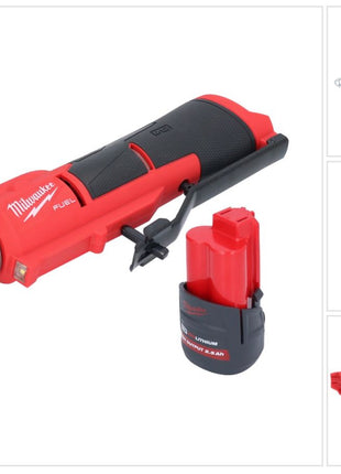 Dégrossisseur de pneus sur batterie Milwaukee M12 FTB-251 12 V 7/16" Hex Brushless + 1x batterie 2,5 Ah - sans chargeur