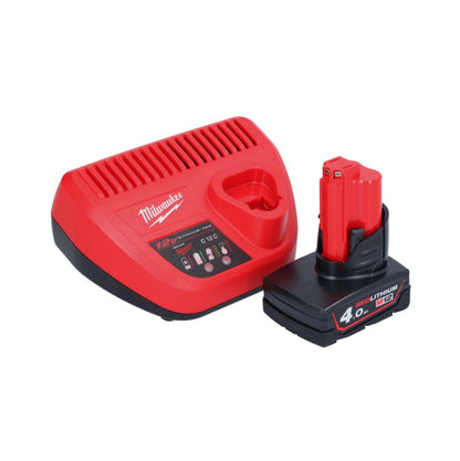 Dégrossisseur de pneu à batterie Milwaukee M12 FTB-401 12 V 7/16" Hex Brushless + 1x batterie 4,0 Ah + chargeur