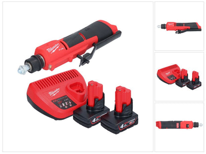 Dégrossisseur de pneu à batterie Milwaukee M12 FTB-402 12 V 7/16" Hex Brushless + 2x batterie 4,0 Ah + chargeur