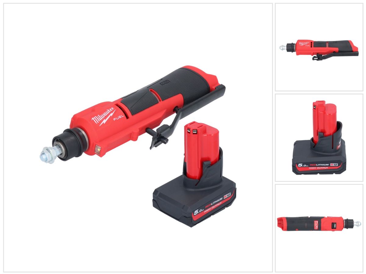 Dégrossisseur de pneu à batterie Milwaukee M12 FTB-501 12 V 7/16" Hex Brushless + 1x batterie 5,0 Ah - sans chargeur