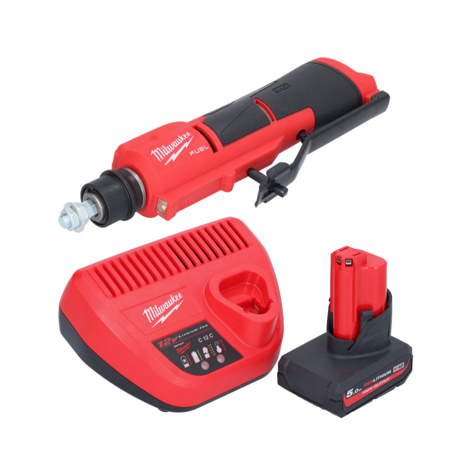 Milwaukee M12 FTB-501 Akku Reifenaufrauer 12 V 7/16" Hex Brushless + 1x Akku 5,0 Ah + Ladergerät