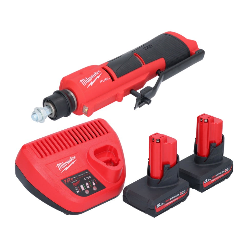 Dégrossisseur de pneu à batterie Milwaukee M12 FTB-502 12 V 7/16" Hex Brushless + 2x batterie 5,0 Ah + chargeur