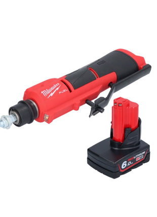 Dégrossisseur de pneu à batterie Milwaukee M12 FTB-601 12 V 7/16" Hex Brushless + 1x batterie 6,0 Ah - sans chargeur