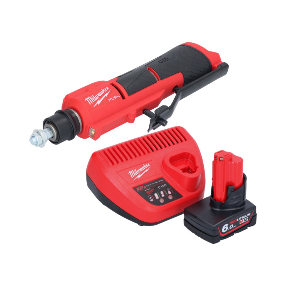 Dégrossisseur de pneu à batterie Milwaukee M12 FTB-601 12 V 7/16" Hex Brushless + 1x batterie 6,0 Ah + chargeur