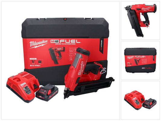 Milwaukee M18 FFN21-301C Akku Nagler 18 V 50 - 90 mm Brushless + 1x Akku 3,0 Ah + Ladegerät + Koffer