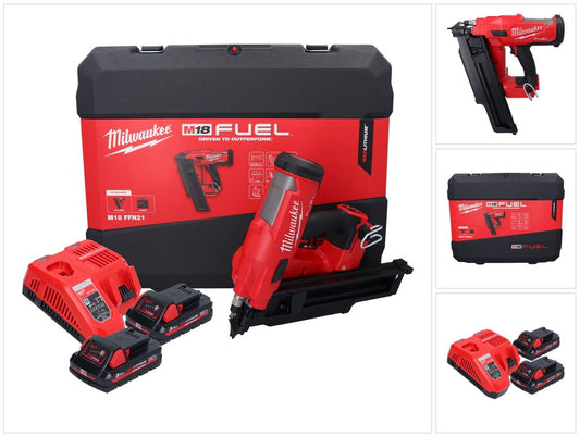 Milwaukee M18 FFN21-302C Akku Nagler 18 V 50 - 90 mm Brushless + 2x Akku 3,0 Ah + Ladegerät + Koffer