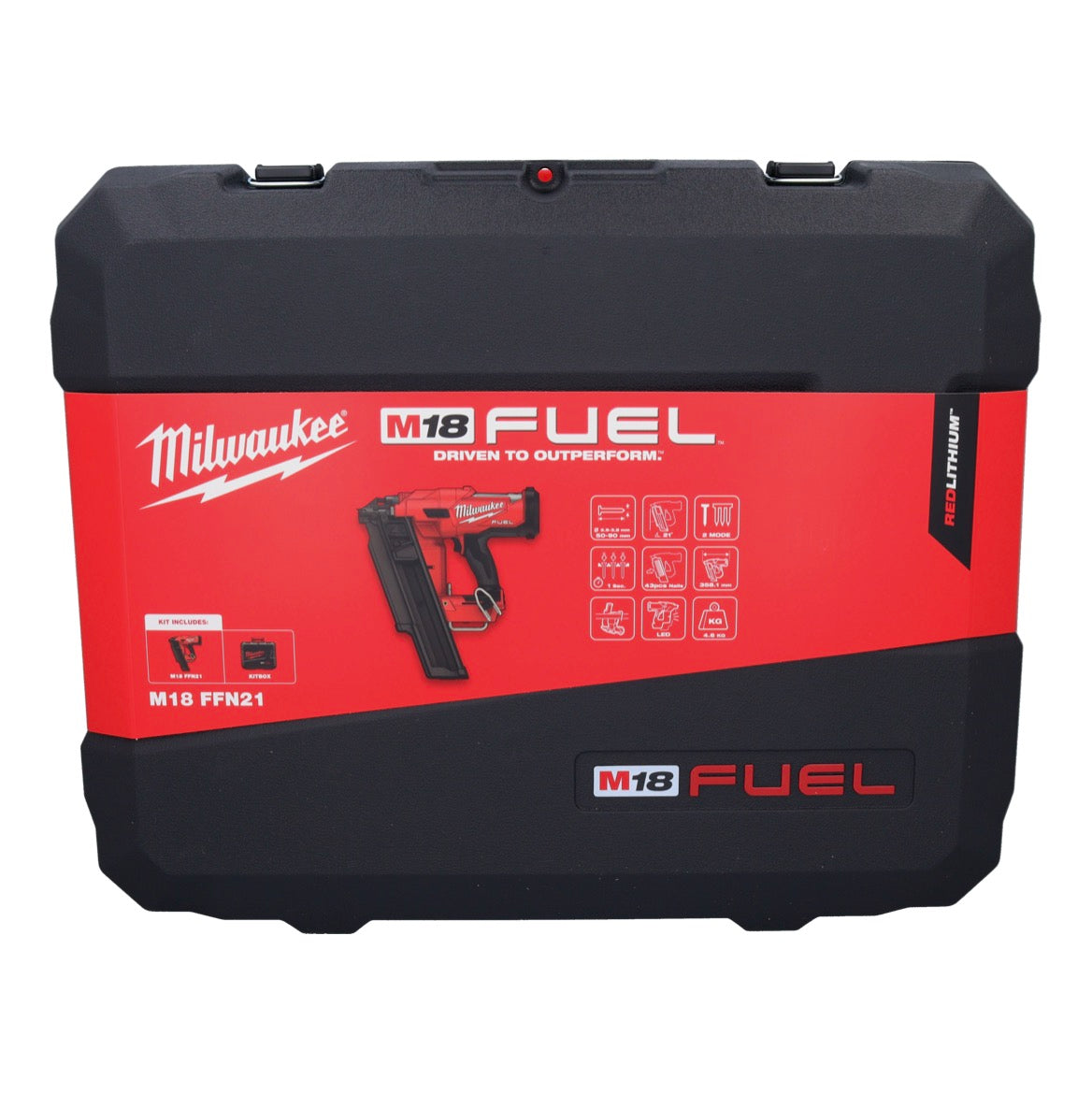 Cloueur à batterie Milwaukee M18 FFN21-401C 18 V 50 - 90 mm sans balais + 1x batterie 4,0 Ah + coffret - sans chargeur