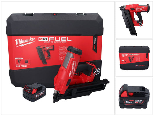 Milwaukee M18 FFN21-501C Akku Nagler 18 V 50 - 90 mm Brushless + 1x Akku 5,0 Ah + Koffer - ohne Ladegerät