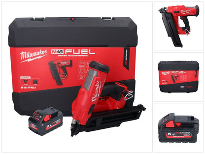 Cloueur à batterie Milwaukee M18 FFN21-551C 18 V 50 - 90 mm sans balais + 1x batterie 5,5 Ah + coffret - sans chargeur