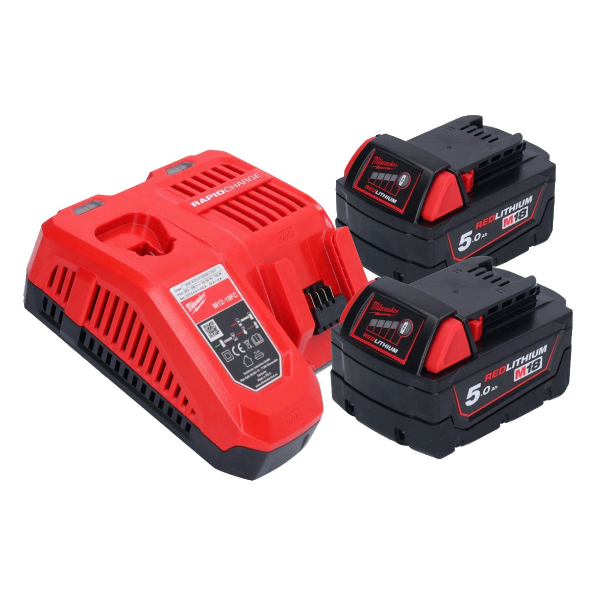 Meuleuse droite à batterie Milwaukee M18 FDGROVPDB-502X 18 V brushless + 2x batteries 5,0 Ah + chargeur + boîtier HD