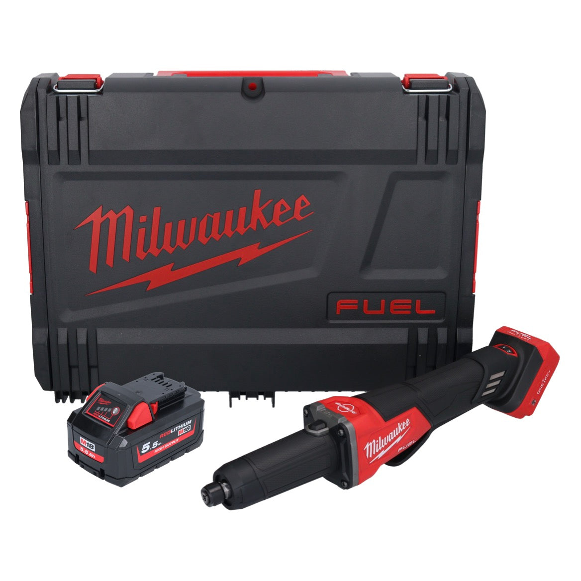 Meuleuse droite à batterie Milwaukee M18 FDGROVPDB-551X 18 V brushless + 1x batterie 5,5 Ah + boîtier HD - sans chargeur